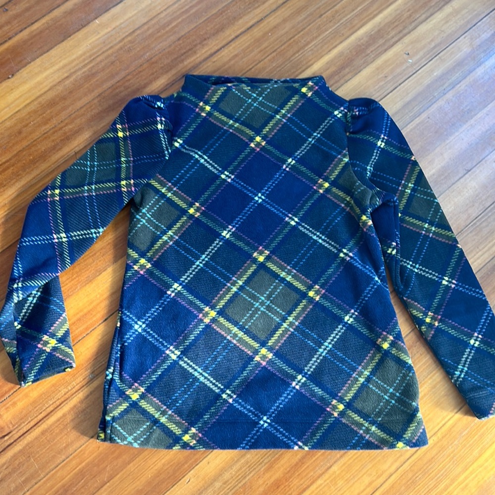 Talbots Plaid Fleece Top Great Condition!